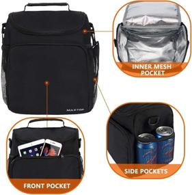 img 2 attached to 🥪 MAXTOP Insulated Lunch Box for Men & Women, Reusable Lunch Cooler Bags with Adjustable Strap, Large Thermal Tote Bag for Office Work, Hiking, Outdoor Picnic & Beach.