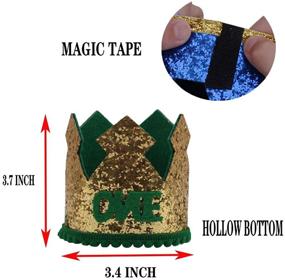 img 2 attached to 🎂 GUCHOL 1st Birthday Cake Smash High Chair Banner for Baby Boys - Suspenders Bow Tie Glitter Blue Crown Bloomers Clothes