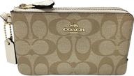 coach signature pvc double corner zip: stylish and functional wallet logo