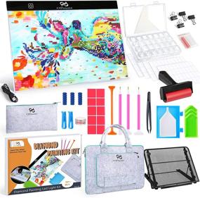 img 4 attached to 🎨 PP OPOUNT 72 Pcs B4 LED Light Pad Set: Adjustable Brightness Light Board with Portable Bag and Tools for Diamond Painting