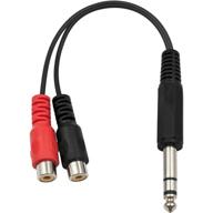 🎧 poyiccot rca to 1/4 adapter: premium 6.35mm trs stereo to rca splitter cable, 2 rca female to 1/4'' jack, 8-inch converter for seamless audio integration logo
