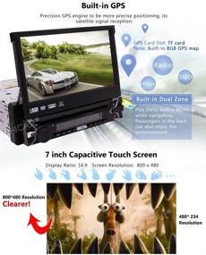 img 2 attached to 🚘 7" Touch Screen Single Din Car Stereo with Bluetooth, DVD Player, GPS Navigation, USB/SD/Camera Input, Bluetooth/SWC Compatibility & Free Backup Camera Included