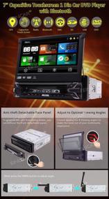 img 3 attached to 🚘 7" Touch Screen Single Din Car Stereo with Bluetooth, DVD Player, GPS Navigation, USB/SD/Camera Input, Bluetooth/SWC Compatibility & Free Backup Camera Included