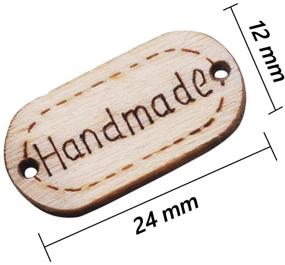 img 1 attached to 🔖 Onwon 200 Pieces Handmade Tag Label Oval Wooden Buttons for Crafts Sewing Scrapbooking Clothing Decoration - 2 Hole Handmade Tags