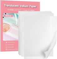 📄 translucent vellum paper: 8.5x11 inches, 50 sheets - printable transparent 93gsm/63lbs for printing, sketching, tracing, and drawing logo