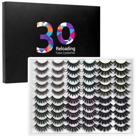 img 4 attached to 👁️ DYSILK 30 Pairs Mink Eyelashes - 6D Fluffy False Eyelashes Multi-Pack with 6 Mixed Styles - Reusable, Thick, and Soft Faux Lashes for a Natural Look