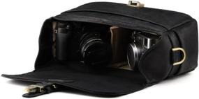 img 1 attached to MegaGear Torres Camera Messenger Bag – Genuine Leather for Mirrorless, Instant, and DSLR Cameras