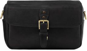 img 3 attached to MegaGear Torres Camera Messenger Bag – Genuine Leather for Mirrorless, Instant, and DSLR Cameras