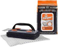 🔥 q-swiper bbq grill cleaner set - wire-free grill brush with scraper and 25 cleaning wipes, safely remove grease and grime for a healthier grill! logo