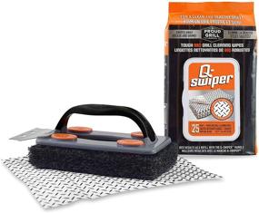 img 4 attached to 🔥 Q-Swiper BBQ Grill Cleaner Set - Wire-Free Grill Brush with Scraper and 25 Cleaning Wipes, Safely Remove Grease and Grime for a Healthier Grill!