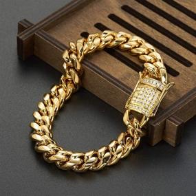img 2 attached to Cuban Link Chain Gold Stainless Boys' Jewelry