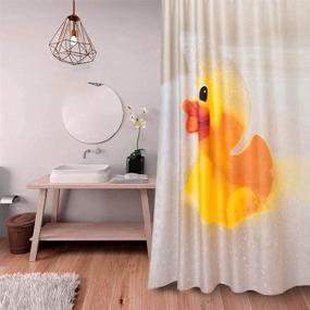 img 3 attached to 🦆 Classic Carton Rubber Duck Waterproof Washable Fabric Shower Curtain with Hooks - 72-inch by 72-inch