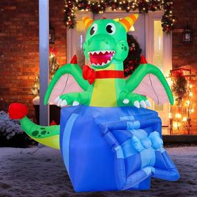 img 4 attached to Inflatable Dragon Christmas Inflatables Decorations