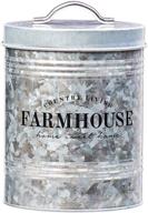 🏡 amici home farmhouse galvanized canister canister-76 oz: stylish and spacious gray storage solution логотип