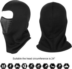 img 3 attached to 🧤 Ultimate Protection and Comfort: TAGVO Balaclava Ski Mask, Winter Fleece Headwear Riding Hood for Men Women