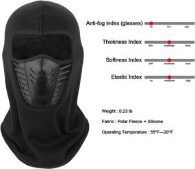 img 2 attached to 🧤 Ultimate Protection and Comfort: TAGVO Balaclava Ski Mask, Winter Fleece Headwear Riding Hood for Men Women