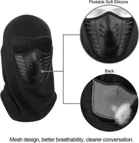 img 1 attached to 🧤 Ultimate Protection and Comfort: TAGVO Balaclava Ski Mask, Winter Fleece Headwear Riding Hood for Men Women