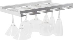 img 4 attached to 🍷 Rustic State Eze Stemware Wine Glass Rack | Under Cabinet Holder for 6-12 Glasses | Easy Installation | White Finish
