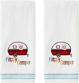 img 3 attached to 🚙 SKL HOME Retro Camper Hand Towel Set - Vintage Style, 2-Pack, White (2 Pack)