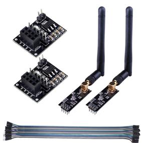 img 4 attached to 📡 DAOKI 2Pcs NRF24L01+PA+LNA Wireless Transceiver Module RF with 2.4GHz SMA 1100m Antenna+2Pcs NRF24L01+Wireless Module Breakout Adapter On-Board 3.3V Regulator Compatible with Arduino