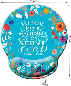 img 4 attached to 🖱️ Ergonomic Mouse Pad with Wrist Support, Bible: As for Me and My House, We Will Serve The Lord Wrist Rest with Non-Slip Base for Computer, Laptop, Home Office Gaming, Working