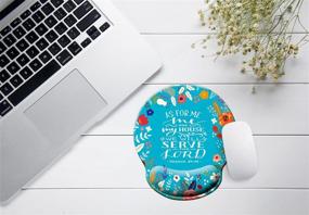 img 1 attached to 🖱️ Ergonomic Mouse Pad with Wrist Support, Bible: As for Me and My House, We Will Serve The Lord Wrist Rest with Non-Slip Base for Computer, Laptop, Home Office Gaming, Working