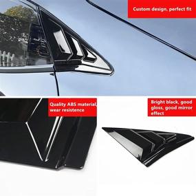 img 3 attached to DLOVEG Rear Side Window Louvers for Honda Civic Hatchback Type R - 👀 10th Gen (2016-2021) Sport Style Air Vent Cover - Bright Black Finish - Enhanced SEO