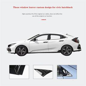 img 2 attached to DLOVEG Rear Side Window Louvers for Honda Civic Hatchback Type R - 👀 10th Gen (2016-2021) Sport Style Air Vent Cover - Bright Black Finish - Enhanced SEO