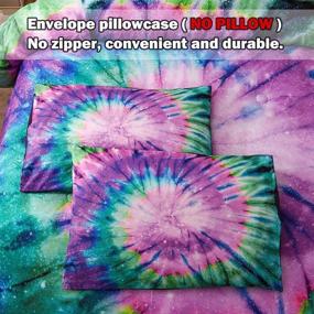 img 1 attached to 🌈 Sisher Tie Dye Boho Full/Queen Comforter Set - 3 Pieces (1 Purple Comforter, 2 Pillowcases) Vibrant Psychedelic Swirl Pattern Pink Bedding for Girls and Teens