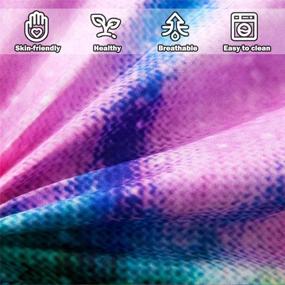 img 2 attached to 🌈 Sisher Tie Dye Boho Full/Queen Comforter Set - 3 Pieces (1 Purple Comforter, 2 Pillowcases) Vibrant Psychedelic Swirl Pattern Pink Bedding for Girls and Teens