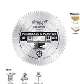 img 3 attached to 🔪 Freud 10-Inch 80-Tooth Saw Blade for Cutting Plexiglass and Plastic – 5/8-Inch Arbor (Model: LU94M010)