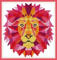 xiu time cross stitch stamped kits printed embroidery cloth needlepoint kits - easy patterns for beginners (lion design) - 9.45x9.84 inches, 11ct logo