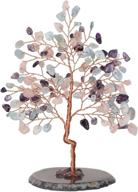 🌳 crystaltears crystal gemstone tree: enhance good luck with amethyst, rose quartz, and aquamarine crystals, feng shui money tree for home décor (5.5"-6.3") логотип