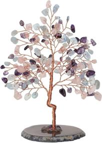 img 4 attached to 🌳 CrystalTears Crystal Gemstone Tree: Enhance Good Luck with Amethyst, Rose Quartz, and Aquamarine Crystals, Feng Shui Money Tree for Home Décor (5.5"-6.3")