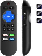 onn roku tv replacement remote control - universal for all onn roku tvs (24”-70”) - with netflix, hulu, roku-channel, vudu integration - includes power button logo