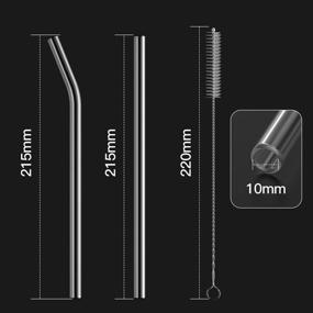 img 2 attached to 🥤 HeykirHome 8-Pack Reusable Glass Straw (8''x10mm) - Includes 4 Straight, 4 Bent & 2 Cleaning Brushes - Ideal for Smoothies, Tea, Juice