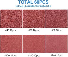 img 3 attached to 🔹 LotFancy 60PCS Detail Sander Sandpaper - Assorted Grit Triangle Sanding Sheets, 40 60 80 120 180 240, 3-1/8 Inch (80mm), Hook and Loop - Sanding Pad for Oscillating Multitool