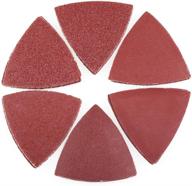 🔹 lotfancy 60pcs detail sander sandpaper - assorted grit triangle sanding sheets, 40 60 80 120 180 240, 3-1/8 inch (80mm), hook and loop - sanding pad for oscillating multitool logo