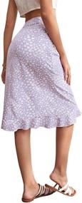 img 3 attached to Milumia Womens Floral Asymmetrical Ruffle Women's Clothing and Skirts