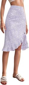 img 2 attached to Milumia Womens Floral Asymmetrical Ruffle Women's Clothing and Skirts