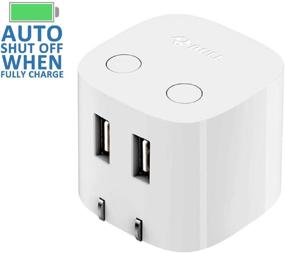 img 3 attached to Foldable Dual USB Wall Charger, BULL USB Charger Block with Auto Shut Off, 2.4A Fast Charger for Multiple Devices