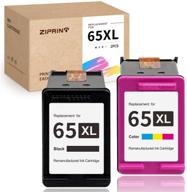 🖨️ ziprint remanufactured hp 65xl ink cartridge replacement - printer compatibility & 2-pack bundle (1 black, 1 tri-color) logo