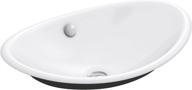 🚰 kohler iron plains wading pool oval bathroom sink, white with iron black painted underside, 6.63 x 14.25 x 20.75 inches logo