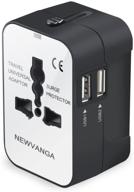 🌍 worldwide universal travel adapter with dual usb charging ports for usa eu uk aus - white logo