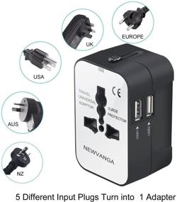 img 3 attached to 🌍 Worldwide Universal Travel Adapter with Dual USB Charging Ports for USA EU UK AUS - White