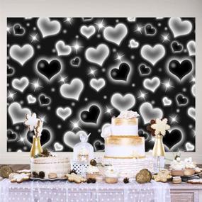 img 2 attached to 🎉 7×5ft Black Heart Photo Backdrop: Glamorous Early 2000s Birthday Party Banner with Glitter Heart Accents, Perfect for Sweet 16, 18th, 21st, 30th Celebrations - Ideal Photography Background, Selfie Wall Decor for Women and Men!