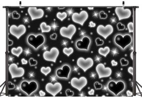img 3 attached to 🎉 7×5ft Black Heart Photo Backdrop: Glamorous Early 2000s Birthday Party Banner with Glitter Heart Accents, Perfect for Sweet 16, 18th, 21st, 30th Celebrations - Ideal Photography Background, Selfie Wall Decor for Women and Men!