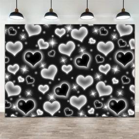 img 4 attached to 🎉 7×5ft Black Heart Photo Backdrop: Glamorous Early 2000s Birthday Party Banner with Glitter Heart Accents, Perfect for Sweet 16, 18th, 21st, 30th Celebrations - Ideal Photography Background, Selfie Wall Decor for Women and Men!
