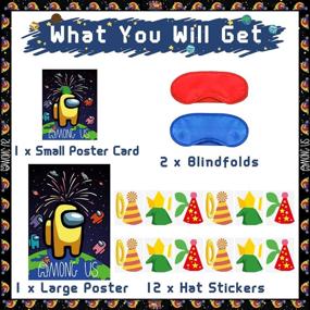 img 3 attached to Video Games Party Supplies: Fun Pin the Hats Game Set for Video Games Theme Birthday Party