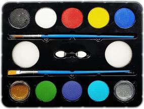 img 4 attached to 🎨 Kids Face Painting Kit - 32 Stencils, 8 Water-Based Face Paint Colors, 2 Brushes, 2 Glitters, 2 Sponges &amp; 2 Applicators - Video Tutorials &amp; eBook - Safe, Easy On and Off - Enhanced SEO